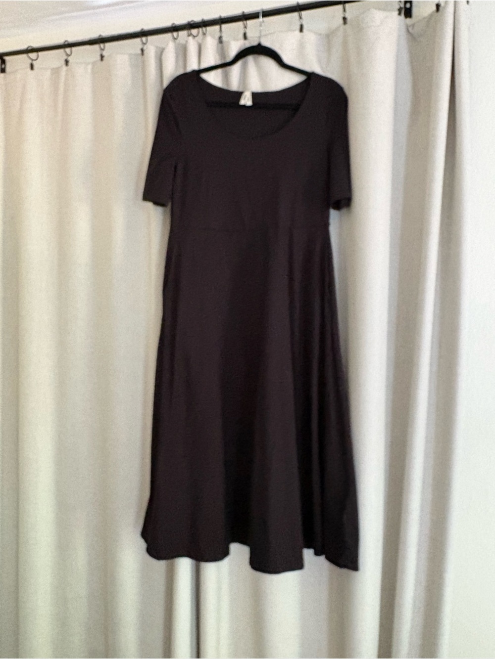 Pact black dress stretch organic cotton blend short sleeve XL